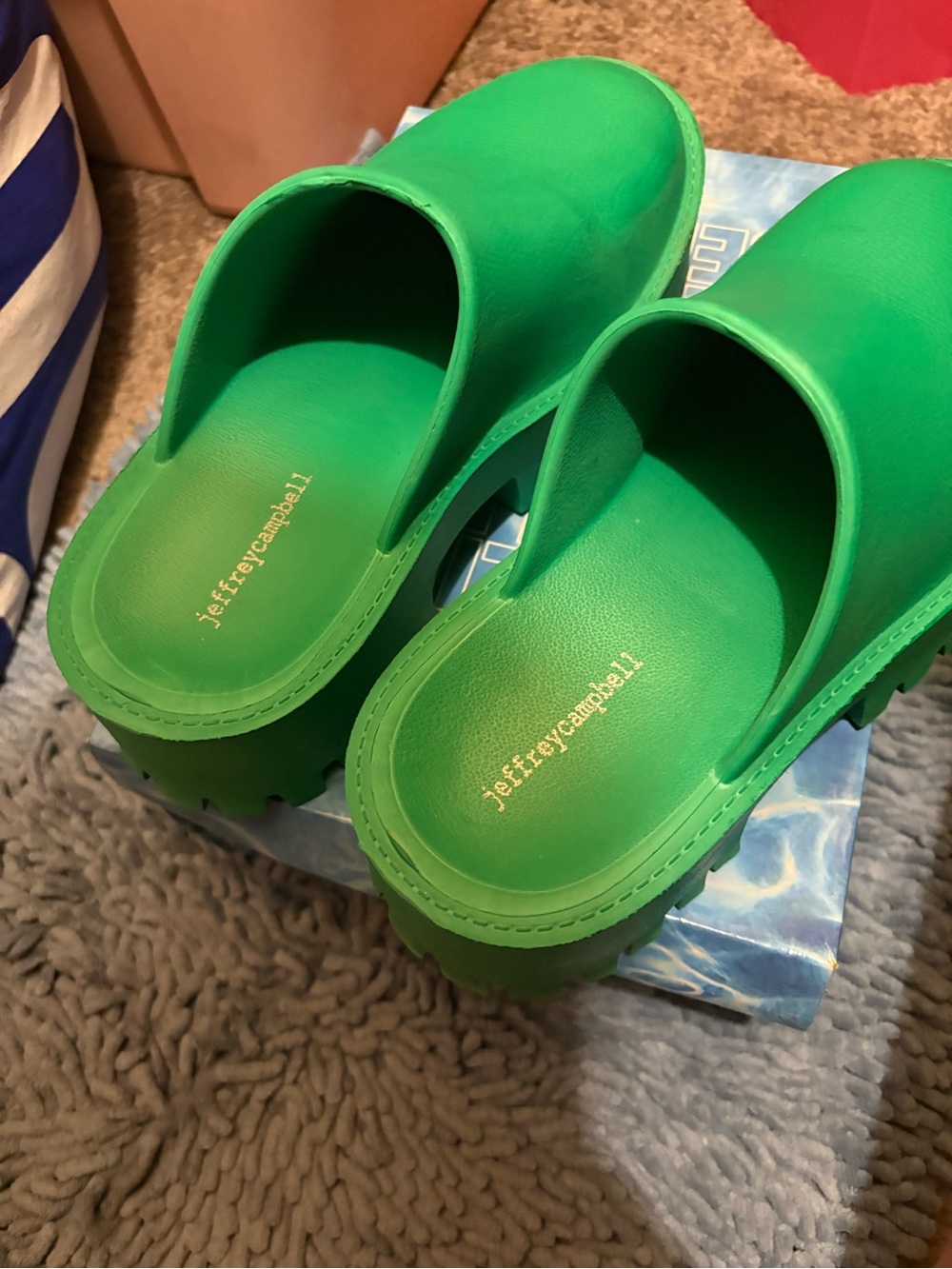 Jeffrey Campbell Green Platform Clog Mules (Worn Once)